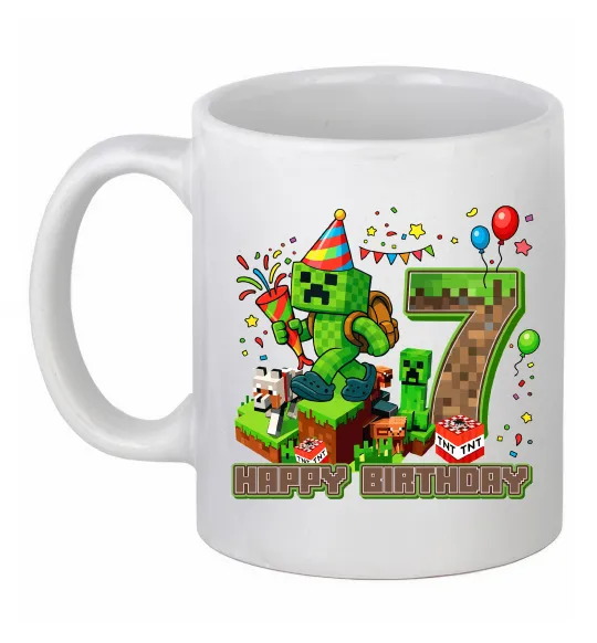 Чашка керамічна Minecraft birthday 7 Білий фото