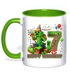 Чашка з кольоровою ручкою Minecraft birthday 7 Лаймовий фото