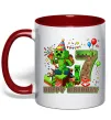 Чашка з кольоровою ручкою Minecraft birthday 7 Червоний фото