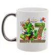 Чашка з кольоровою ручкою Minecraft birthday 7 Срібло фото