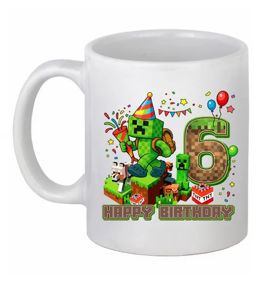 Чашка керамічна Minecraft birthday 6 Білий фото