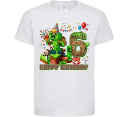 Дитяча футболка Minecraft birthday 6 Білий фото