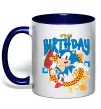 Чашка з кольоровою ручкою Sonic Birthday Глибокий темно-синій фото