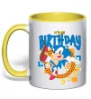 Чашка з кольоровою ручкою Sonic Birthday Лимонний фото