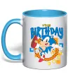 Чашка з кольоровою ручкою Sonic Birthday Блакитний фото