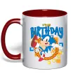 Чашка з кольоровою ручкою Sonic Birthday Червоний фото