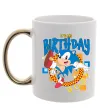 Чашка з кольоровою ручкою Sonic Birthday Золото фото