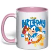 Чашка з кольоровою ручкою Sonic Birthday Ніжно рожевий фото