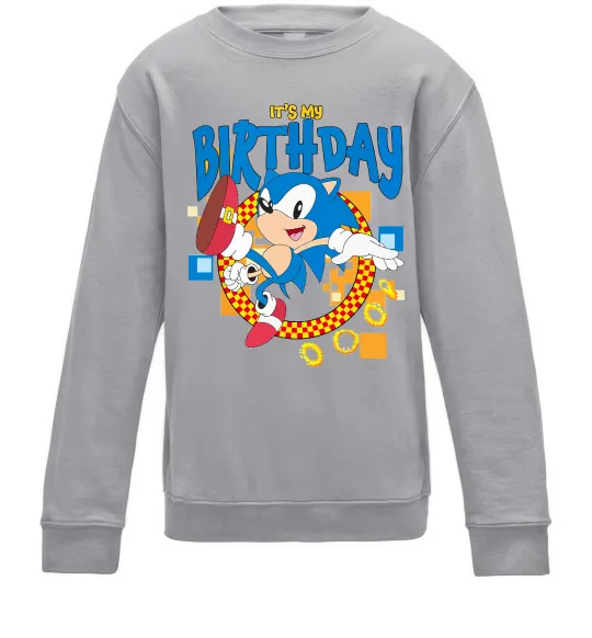 Дитячий світшот Sonic Birthday Сірий меланж фото