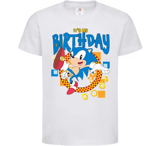 Дитяча футболка Sonic Birthday Білий фото