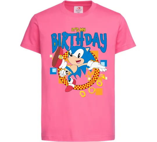 Дитяча футболка Sonic Birthday Яскраво-рожевий фото