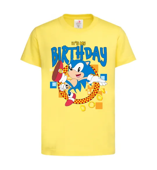 Дитяча футболка Sonic Birthday Лимонний фото