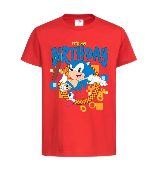 Дитяча футболка Sonic Birthday Червоний фото