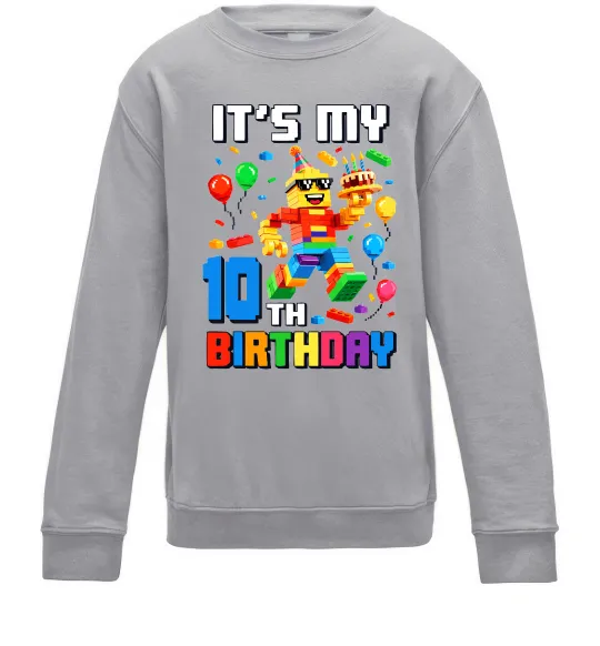 Дитячий світшот Lego birthday 10 Сірий меланж фото