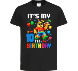 Дитяча футболка Lego birthday 10 Чорний фото
