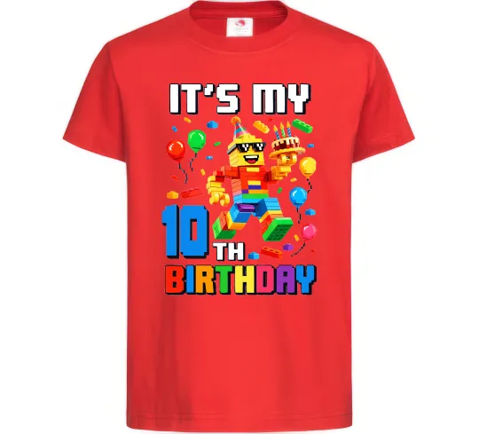 Дитяча футболка Lego birthday 10 Червоний фото