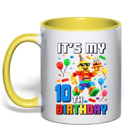 Чашка с цветной ручкой Lego birthday 10