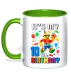 Чашка з кольоровою ручкою Lego birthday 10 Лаймовий фото