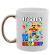 Чашка з кольоровою ручкою Lego birthday 10 Золото фото
