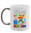 Чашка з кольоровою ручкою Lego birthday 10 Срібло фото