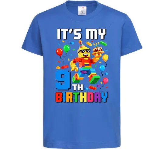 Дитяча футболка Lego birthday 9 Яскраво-синій фото