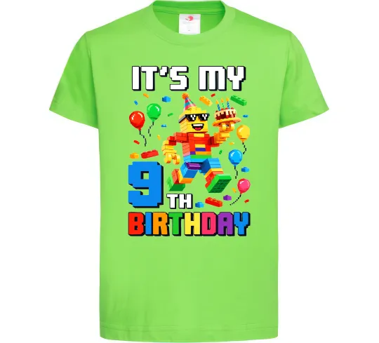 Дитяча футболка Lego birthday 9 Лаймовий фото