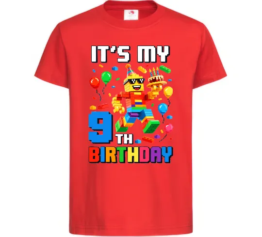 Дитяча футболка Lego birthday 9 Червоний фото