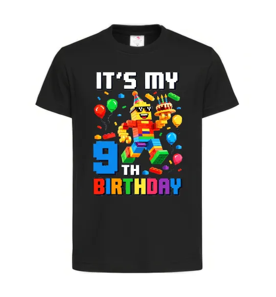 Детская футболка Lego birthday 9 Черный фото