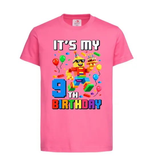 Детская футболка Lego birthday 9 Ярко-розовый фото