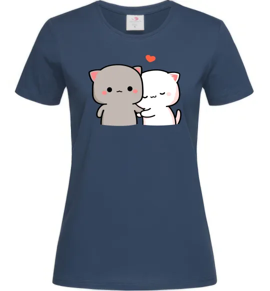 Женская футболка Котики Peach and Goma Темно-синий фото