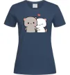 Женская футболка Котики Peach and Goma Темно-синий фото