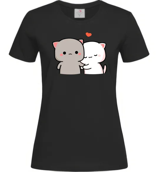 Женская футболка Котики Peach and Goma Черный фото