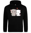 Мужская толстовка (худи) Котики Peach and Goma Черный фото