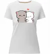 Женская премиум футболка Котики Peach and Goma Белый фото