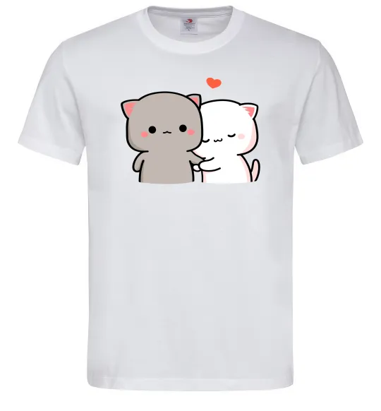 Мужская футболка Котики Peach and Goma Белый фото