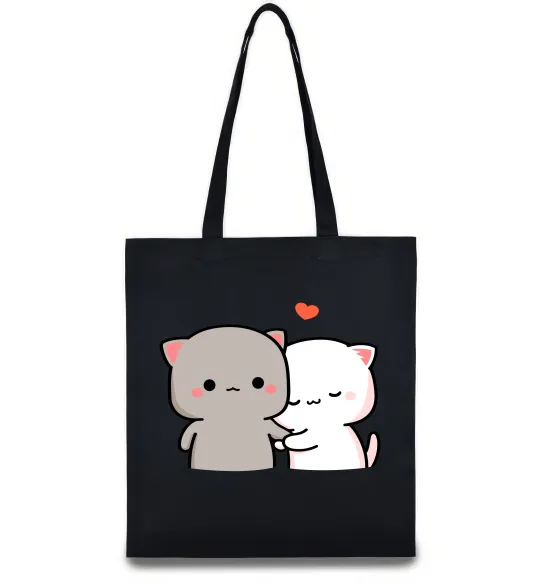 Эко-сумка Котики Peach and Goma Черный фото