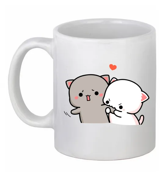 Чашка керамическая Котики Goma and Peach Белый фото