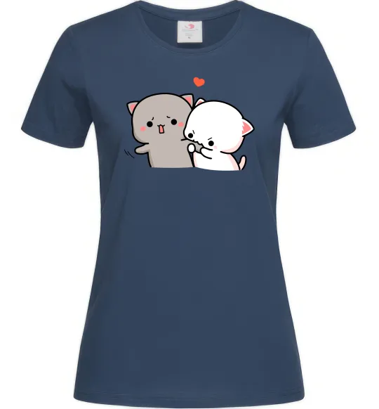 Женская футболка Котики Goma and Peach Темно-синий фото