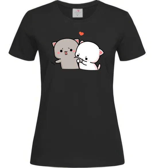 Женская футболка Котики Goma and Peach Черный фото