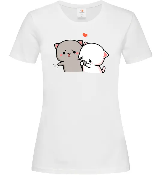 Женская футболка Котики Goma and Peach Белый фото