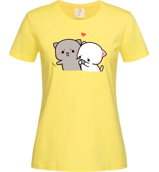 Женская футболка Котики Goma and Peach Лимонный фото