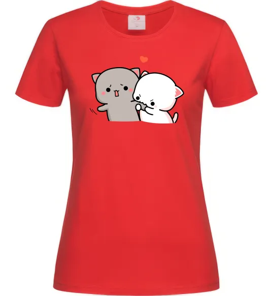 Женская футболка Котики Goma and Peach Красный фото