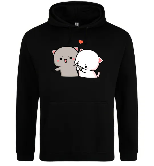 Мужская толстовка (худи) Котики Goma and Peach Черный фото