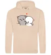 Мужская толстовка (худи) Котики Goma and Peach Песочный фото
