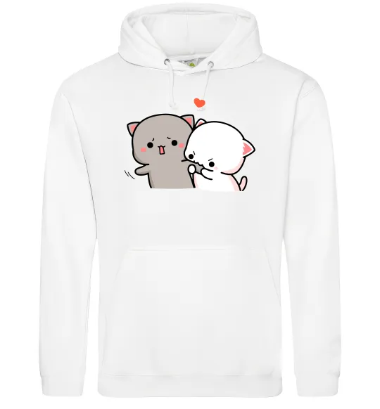 Женская толстовка (худи) Котики Goma and Peach Белый фото