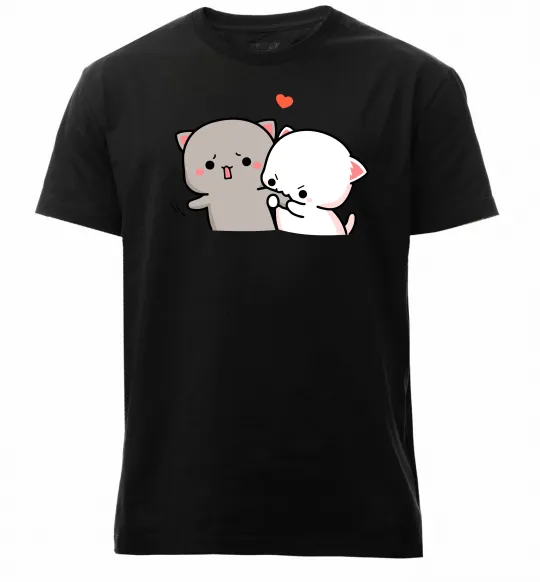 Мужская премиум футболка Котики Goma and Peach Черный фото