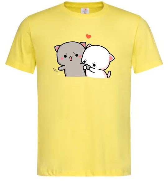 Мужская футболка Котики Goma and Peach Лимонный фото