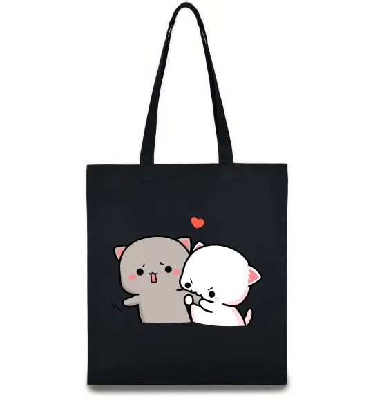 Эко-сумка Котики Goma and Peach Черный фото