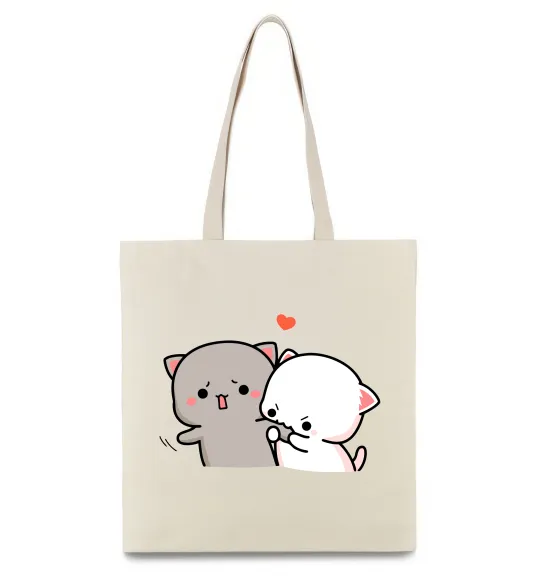 Эко-сумка Котики Goma and Peach Бежевый фото