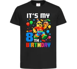 Дитяча футболка Lego 8 Birthday Чорний фото